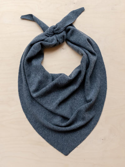 TBCo Large merino triangle scarf in charcoal at Collagerie