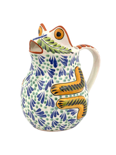 Wicklewood Frog water pitcher blue green at Collagerie