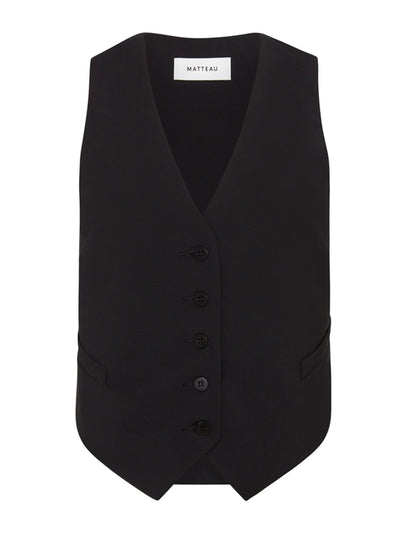 Matteau Black tailored waistcoat at Collagerie