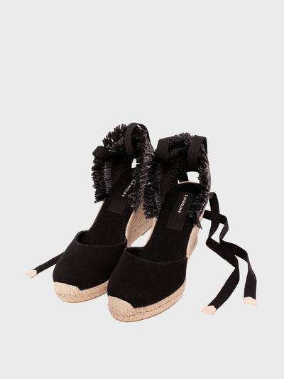 Antonia's Black Tafira wedge espadrilles at Collagerie