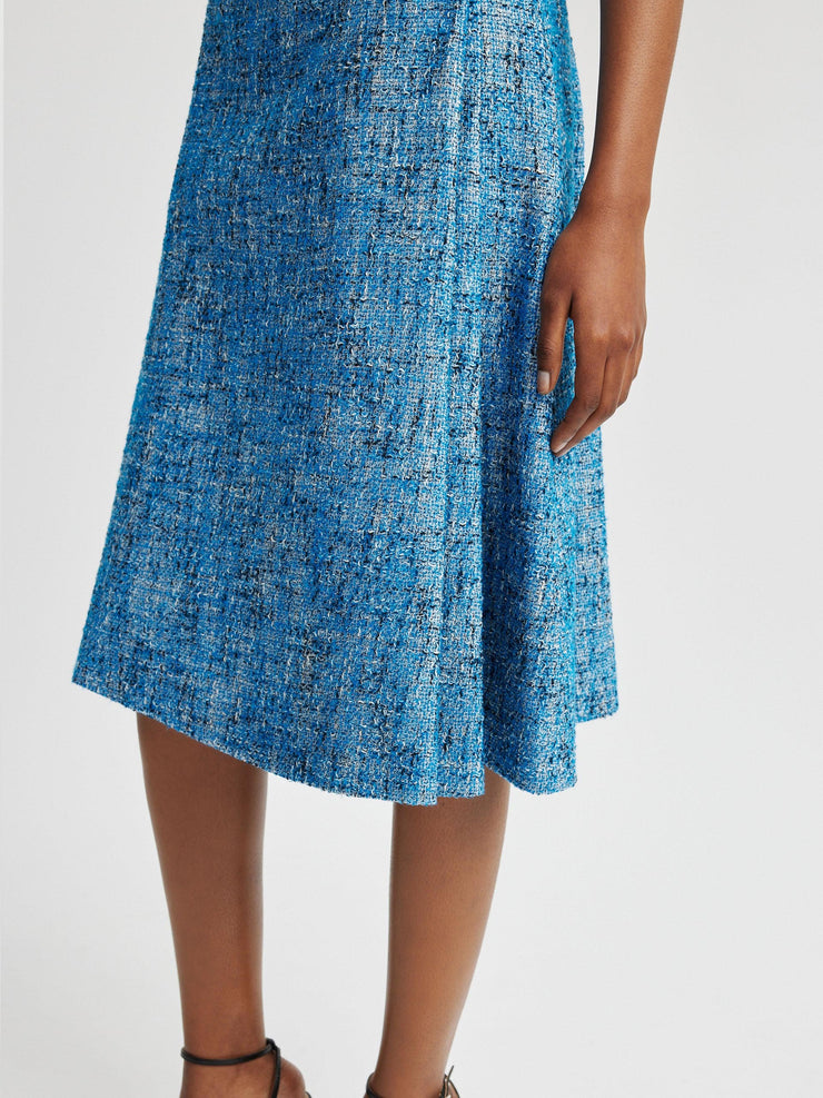 Tamsyn skirt in blue cotton tweed  Emilia Wickstead    - Collagerie