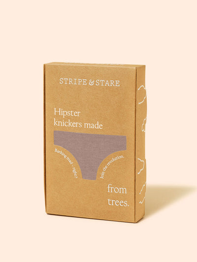 Stripe & Stare Taupe hipster knicker at Collagerie