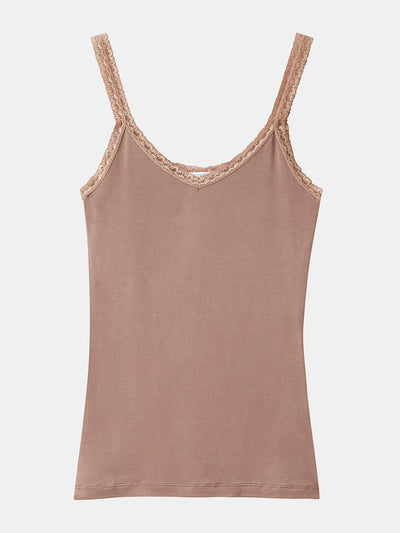 Stripe & Stare Taupe lace cami at Collagerie