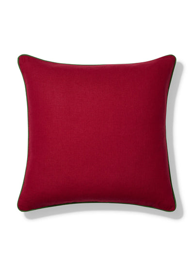 Volga Linen Volga red emerald trim cushion at Collagerie