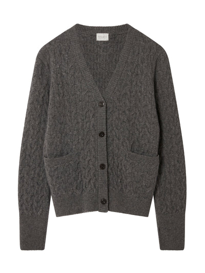 Navygrey Atlantic grey Cable cardigan at Collagerie