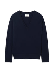 Navy Classic v neck jumper The CLASSIC V NECK Navygrey    - Collagerie