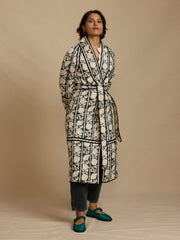 The Cosy coat in forest boulevard stripe Dress Daydress    - Collagerie