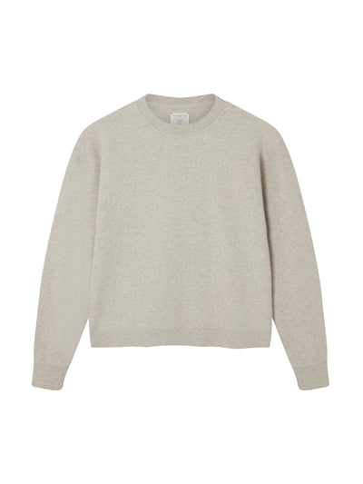 Navygrey Stone grey Loopback crew sweat top at Collagerie