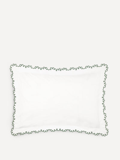 Rebecca Udall Thea scalloped bed linen, fern green at Collagerie