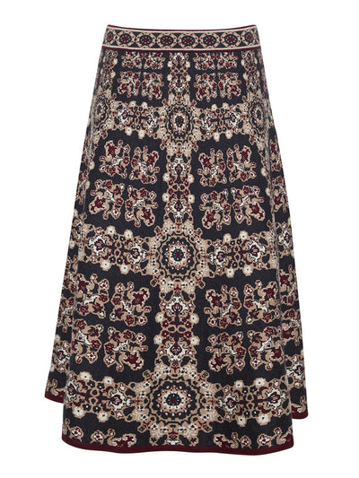 Cara Cara Grey maroon rita tile Tiffany skirt at Collagerie