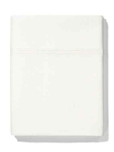 Volga Linen Top sheet hemstitch, ivory white at Collagerie