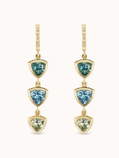 Marlo Laz Montana sapphire trillion drop earring at Collagerie