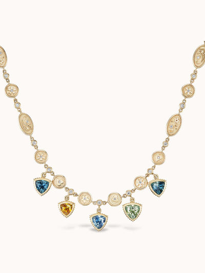 Marlo Laz Montana sapphire trillion necklace at Collagerie