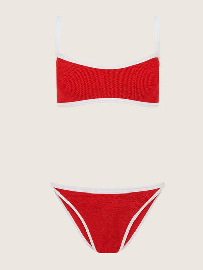 Hunza G Red and white Tyler bikini at Collagerie