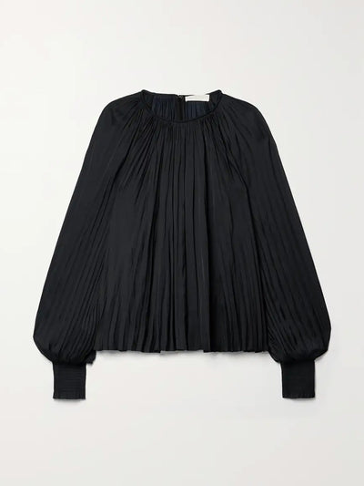 Ulla Johnson Aidy pleated satin blouse at Collagerie