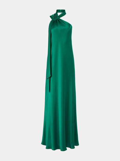 Galvan Emerald satin Ushuaia dress at Collagerie