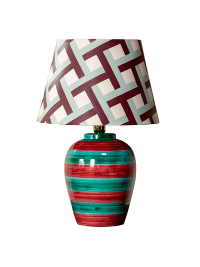 Silo Studio Stripe lamp, crimson and turquoise at Collagerie