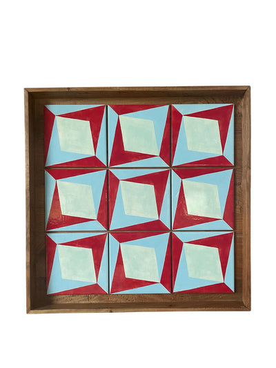 Silo Studio Diamonds ceramic tiles, 9 hand painted tiles at Collagerie