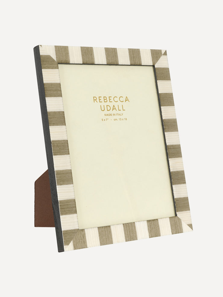 Delilah striped photo frame, taupe Photo Frames Rebecca Udall    - Collagerie