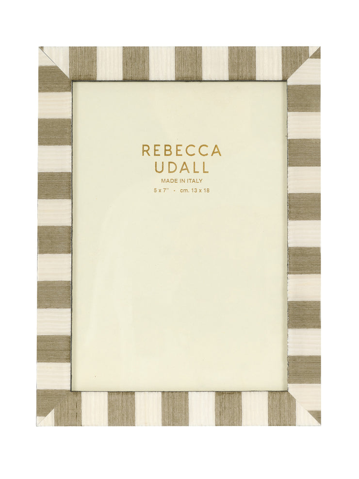 Delilah striped photo frame, taupe Photo Frames Rebecca Udall    - Collagerie