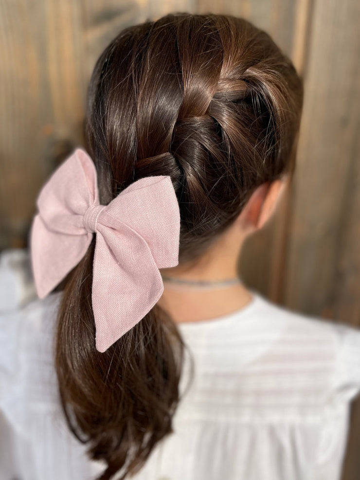 Pastel pink linen sailor bow