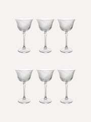 Julia twisted cut crystal coupes, set of 6 Drinkware Rebecca Udall    - Collagerie