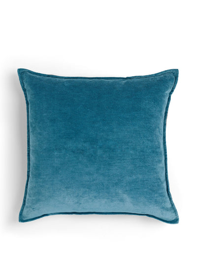 Rebecca Udall Denim blue verity linen velvet square cushion at Collagerie