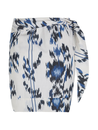 Valeria Cotoner Blue Ikat pareo skirt at Collagerie