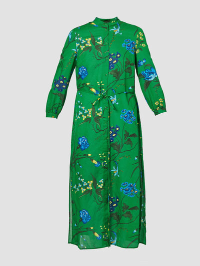 Erdem Green midi shirt dress at Collagerie