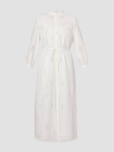 Erdem White midi shirt dress at Collagerie