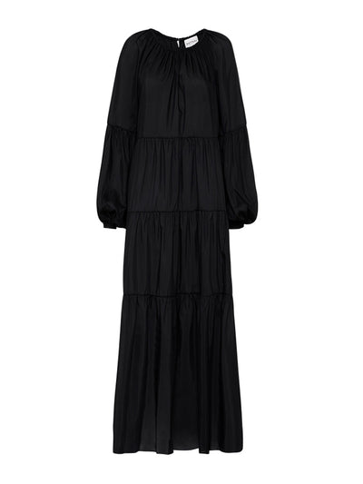 Matteau Black voluminous tiered dress at Collagerie