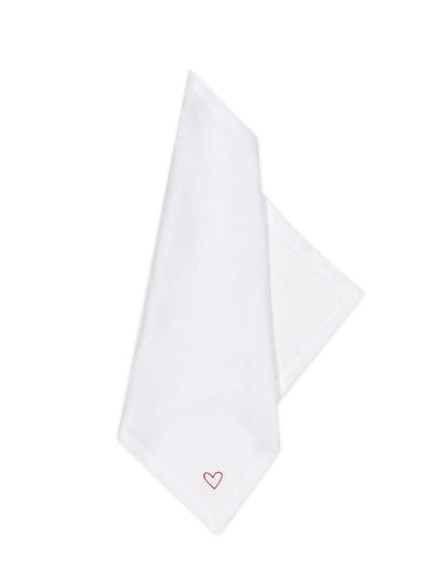 The Sette Embroidered heart napkins, set of 4 at Collagerie