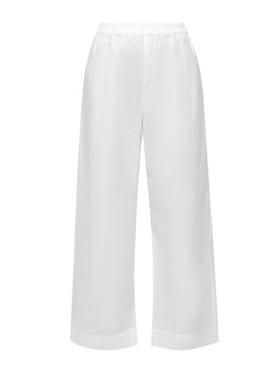 Valeria Cotoner White cotton poplin trousers at Collagerie