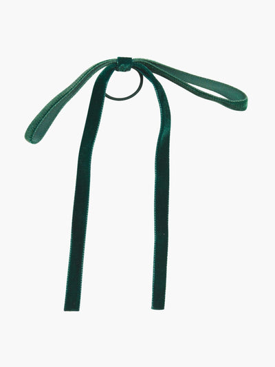 Amaia Green thin velvet hair tie at Collagerie