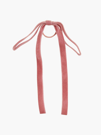 Amaia Pink thin velvet hair tie at Collagerie