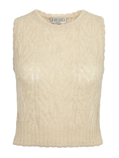 Herd Ecru wool Wyre vest at Collagerie