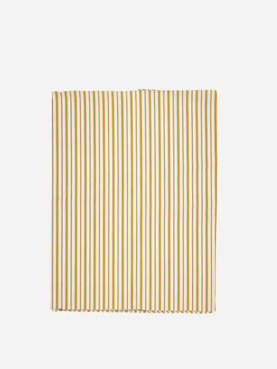 Rebecca Udall Victoria striped linen tablecloth in burnt mustard at Collagerie