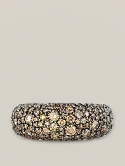 Lucy Delius Victorian set cognac diamond pavé bombé ring at Collagerie