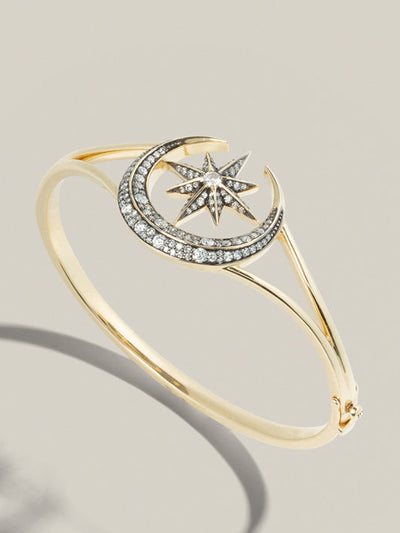 Lucy Delius Victorian star and moon bangle at Collagerie