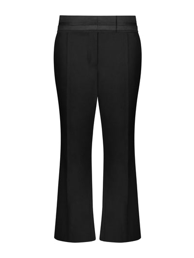 Marina Moscone Black cropped flare trouser with slit at Collagerie