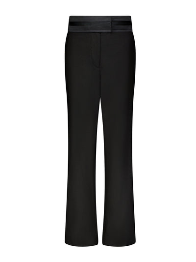 Marina Moscone Black relaxed trouser, with raw edge detail at Collagerie