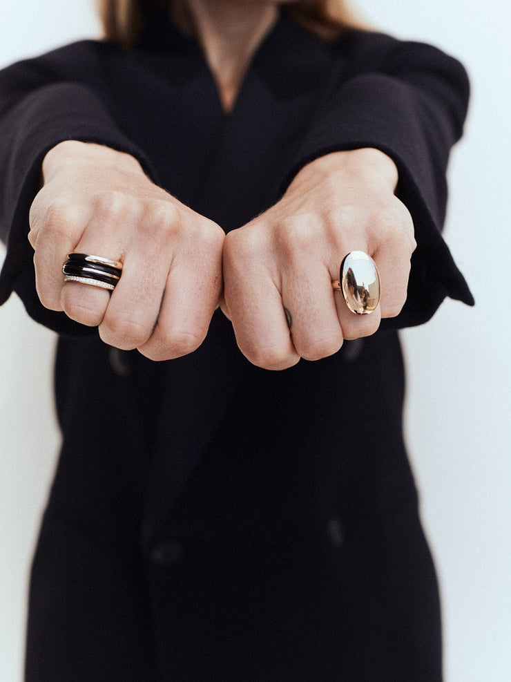 Black onyx essential stacking ring Jewellery & Watches By Pariah    - Collagerie