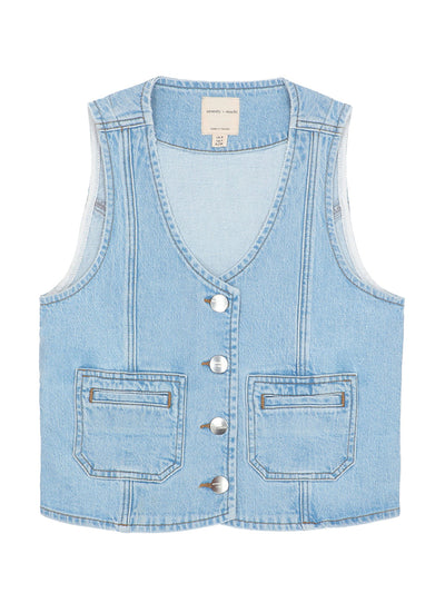 Seventy + Mochi Bea waistcoat in oceanic blue at Collagerie