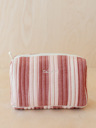 TBCo Cotton wash bag in red stripe at Collagerie