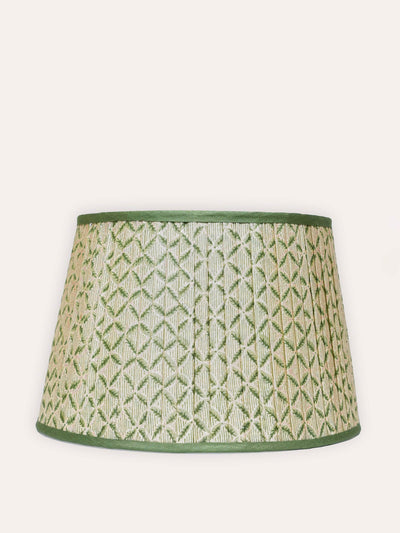 Birdie Fortescue Green Trellis pleated silk single band lampshade at Collagerie