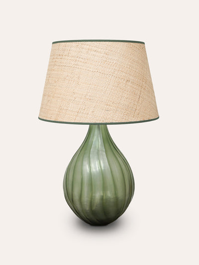 Birdie Fortescue Green Etched glass lamp at Collagerie