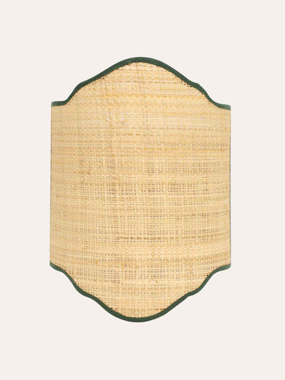 Birdie Fortescue Forest green Tedate raffia candle shade at Collagerie