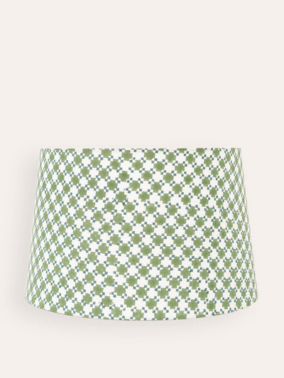 Birdie Fortescue Green Capilla block print lampshade at Collagerie