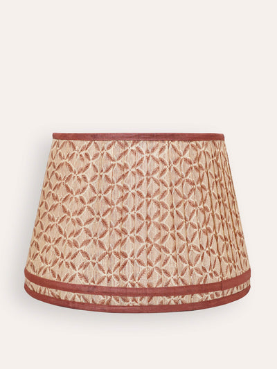 Birdie Fortescue Pink Trellis pleated silk double band lampshade at Collagerie