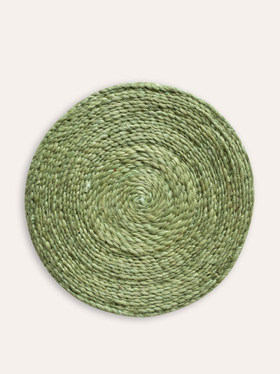 Birdie Fortescue Light green round jute placemat at Collagerie